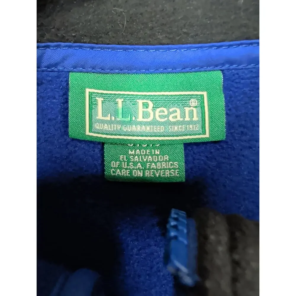 L.L.BEAN Women's Polartec Fleece Jacket Long Sleeve Royal Blue Full Zip XL OFJT3